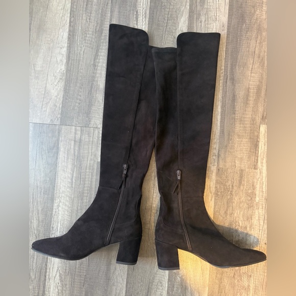 Stuart Weitzman ALLWAYHUNK 5050 Cola Brown Suede Over Knee Boot Sz 6 like new - Picture 3 of 7